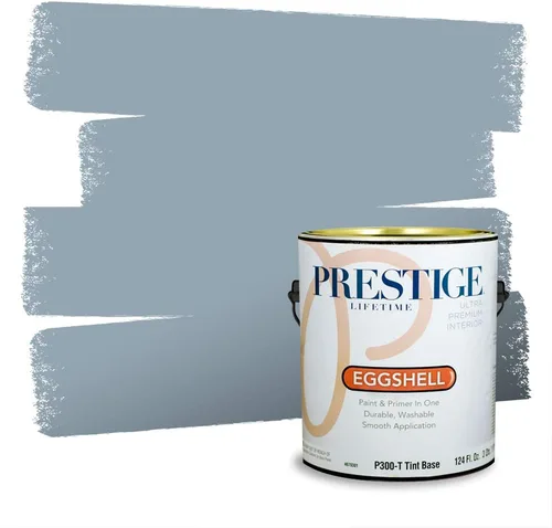 Miniatura 1349 de Pintura Exterior + imprimación PRESTIGE, todo-en-uno, 1 galón, acabado mate, color comparable al Valspar* Royal Gray* VS151-Gris real