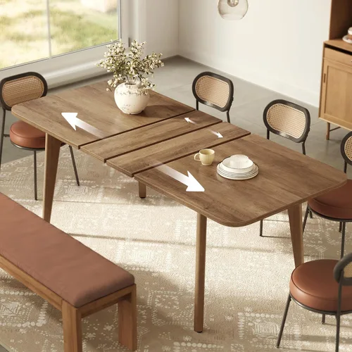 Miniatura 15 de VASAGLE Colección MAEZO - Mesa de comedor extensible para 4/6/8, mesa de cocina con patas cónicas, transiciones curvas, para comedor, cocina