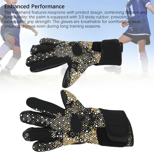 Miniatura 7 de Alomejor Guantes de portero, palma de látex antideslizante con reverso de neopreno transpirable para fútbol y fútbol