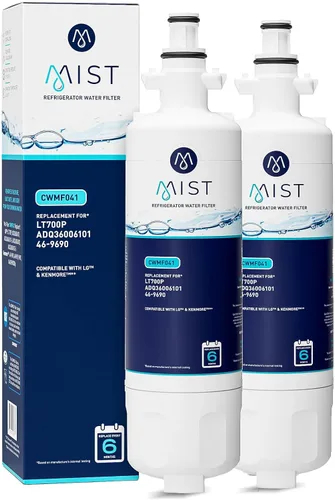 Miniatura 9 de Mist Filtro de agua de repuesto para refrigerador ADQ36006101 para LG LT700P, ADQ36006102, Kenmore 469690, refrigerador LFX25978SB – Certificado NSF
