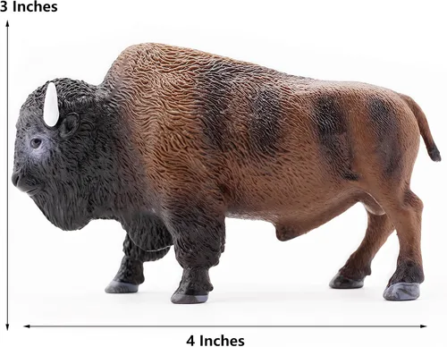 Miniatura 9 de Gemini&Genius Figura de bisonte norteamericano, figura de acción de toro, juguete de juego de vida silvestre para niños, pintado a mano, juguetes