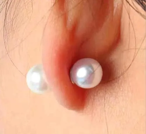 Miniatura 2 de 10 piezas de aretes chapados en plata en cuentas de perlas blancas, evita que los aretes se dañen, por Beading Station (perla de 0.315 pulgadas)