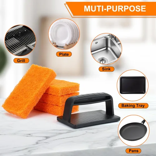 Miniatura 9 de Kit de limpieza de parrilla compatible con Blackstone - Kit de limpieza de parrilla con ladrillo de parrilla, raspador de plancha y cepillo