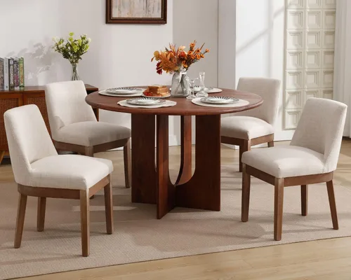 Miniatura 12 de VESCASA Sillas de comedor tapizadas de 18 pulgadas de ancho con respaldo acolchado de 13 pulgadas de alto, sillas de comedor de granja con patas
