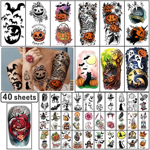 Miniatura 3 de Tatuajes de maquillaje realistas de Halloween, puntadas falsas, tatuajes para heridas faciales, tatuajes para niños, mujeres, hombres, niñas, Rojo