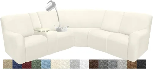 Miniatura 43 de Fundas impermeables de sofá reclinable modular para sofás reclinables, lavable en forma de L, para perros, fundas elásticas para sofá reclinable