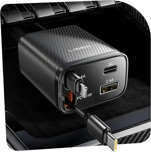 Miniatura 12 de LISEN - Cargador retráctil para automóvil, adaptador de cargador de automóvil USB C de 69 W, carga rápida para iPhone 16, 15, 14, 13, 12, Samsung