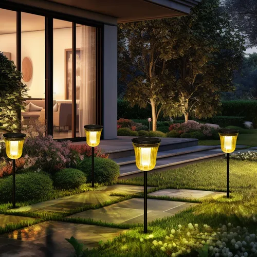 Miniatura 11 de Luces solares para caminos al aire libre, luces solares para exteriores, impermeables, IP65, 200 lúmenes, luces solares de encendido/apagado