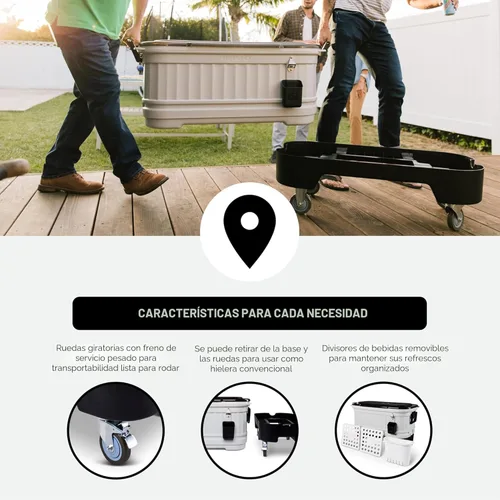 Miniatura 5 de Igloo Hard Cooler Polar & Party Bar Series Insulated Ice Chests Blanco polar de 150 cuartos de galón