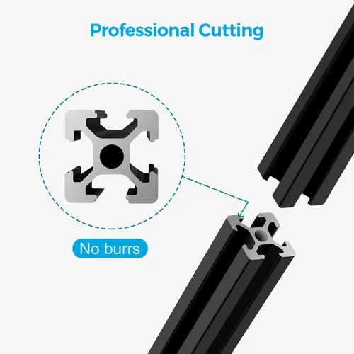 Miniatura 5 de 10 piezas de 48 pulgadas (1220mm) de perfil de extrusión de aluminio 2020 con ranura en T para impresora 3D y CNC DIY, guía lineal de aluminio