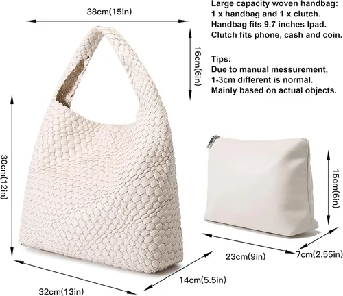 Miniatura 3 de Bolso tejido de moda para mujer, con asa superior, bolso de hombro suave de verano