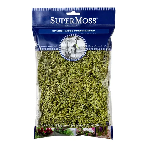 SuperMoss Musgo decorativo natural preservado español de larga duración para arreglos florales, manualidades y decoración de jardín, Chartreuse 80