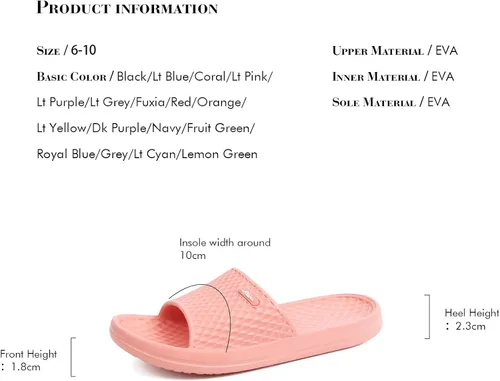 Miniatura 7 de FUNKYMONKEY - Pantuflas de baño antideslizantes para mujer uso interior o playa