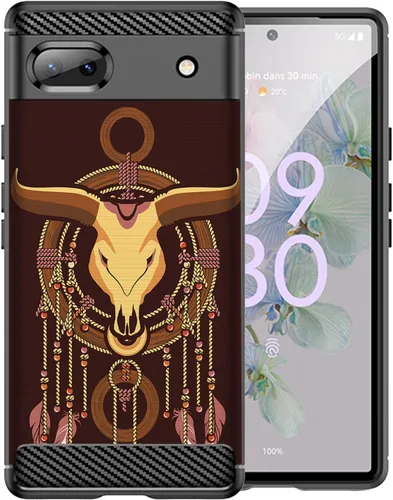 Miniatura 15 de CasesOnDeck Black TPU Case Compatible with Google Pixel 6A (2022) / Pixel 6A Case Slim Minimalistic Flexible Textured Cover -Bass Fishing