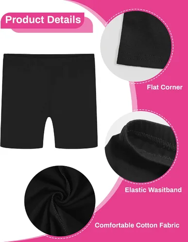 Miniatura 4 de Auranso Pantalones cortos de ciclismo para niñas, con volante de cartwheel, transpirables y de seguridad para debajo del vestido, pantalones cortos
