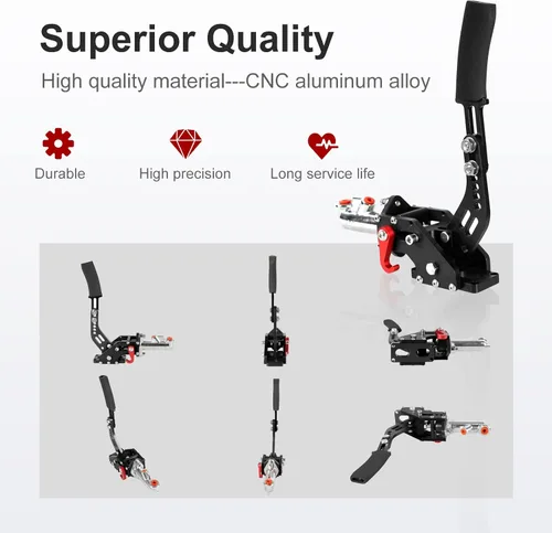 Miniatura 4 de Universal Racing Freno de mano hidráulico Drift E-Brake Manija de estacionamiento Freno de emergencia Palanca de engranajes Negro