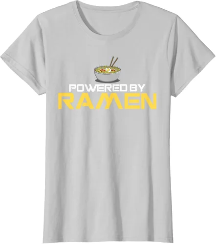 Miniatura 17 de Camiseta de fideos de anime japoneses Powered By Ramen, Negro, S