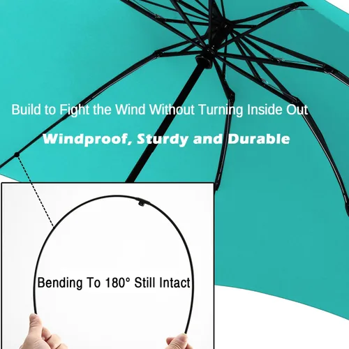 Miniatura 32 de LANBRELLA Paraguas plegable inverso compacto paraguas de viaje a prueba de viento automático