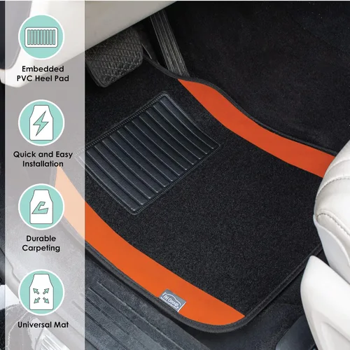 Miniatura 6 de FH Group Alfombrillas de Piso Automotrices – Ajuste Universal Alfombrillas de Alfombra Premium para Automóvil con Almohadilla para el Talón