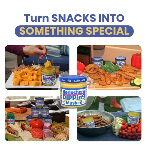 Miniatura 8 de Herlocher’s Dipping Mustard – Sweet & Tangy Mustard Dip, 8 oz Jar Gluten-Free, Salt-Free, Fat-Free Perfect Pretzel & Snack Dip Made in USA