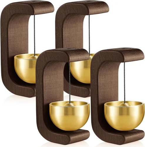 Miniatura 14 de Zonon 2 Piezas Campanillas de Viento Magnéticas de Madera Decoración de Timbre de Puerta Campana de Comerciantes para Apertura de Puerta Forma de C