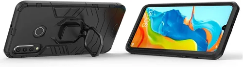 Miniatura 3 de Compatible con Huawei P30 Lite, soporte de anillo de metal a prueba de golpes (funciona con soporte magnético para automóvil), funda resistente
