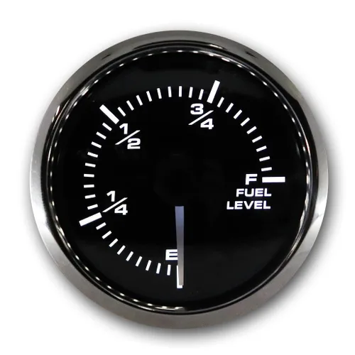 MOTOR METER RACING MGS Series 2.047 in 2-1/16" Medidor de nivel de combustible eléctrico 240-33 ohmios esfera negra blanca y ámbar LED