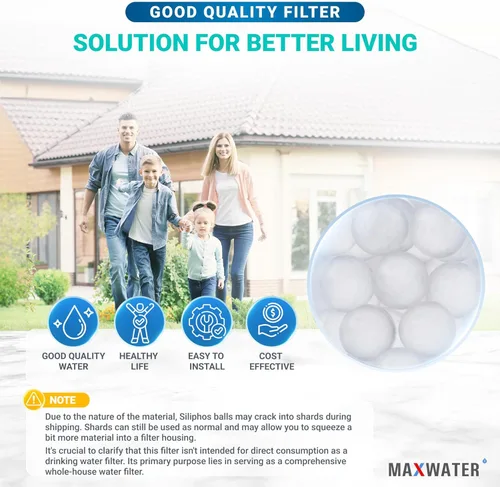 Miniatura 4 de Max Water Siliphos - Variación de bolsa de medios de filtro antiincrustación (5 libras) compatible con filtros de agua recargables de fosfato