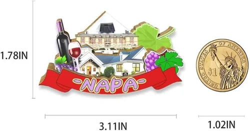 Miniatura 3 de Imán de Napa de EE. UU. Imán de nevera de madera 3D monumentos de viaje coleccionables decoración de recuerdos hechos a mano 2