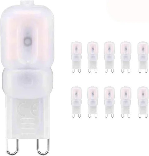 Bombillas LED G9 de 2700 K, luz blanca cálida de 3 W, regulable, lámpara de luz esmerilada, 30 W, equivalente a halógeno, 450 lúmenes, CRI >90Ra T4
