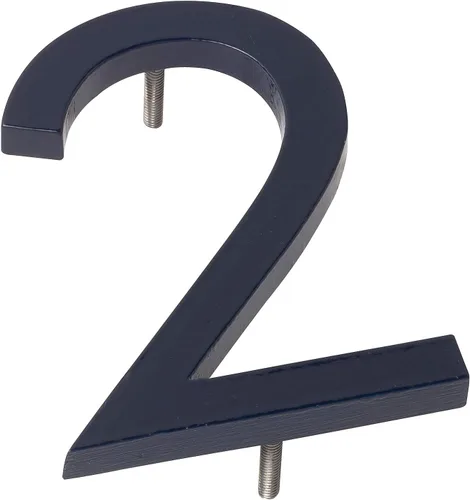 Montague Metal Products MHN-08-F-NY1-2 Números flotantes modernos de aluminio cepillado sólido, 8 pulgadas, azul marino con recubrimiento en polvo