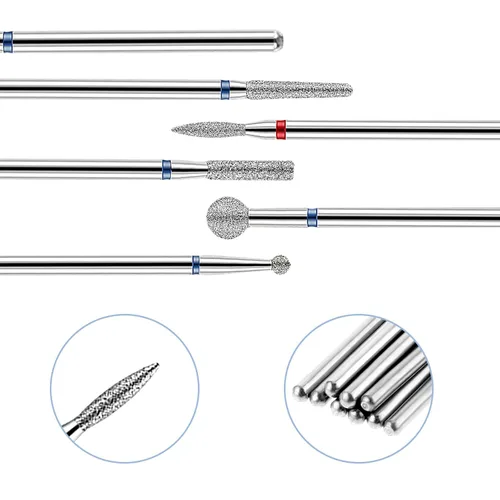 Miniatura 3 de YUXIANLB Juego de 10 brocas de uñas para manicura, kit de brocas de diamante para uñas profesional rusas para eliminación de cutículas, juego