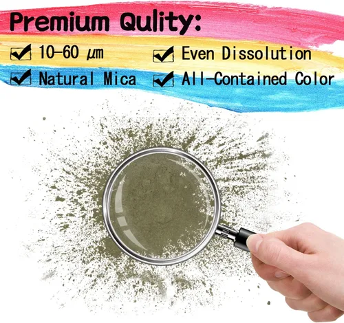 Miniatura 2 de Polvo de Mica - 60g Polvo de Mica para Resina Epoxi - Pigmento en Polvo de Perla para Resina/Sombra de Ojos/Fabricación de Jabón/Uñas/Bombas de Baño