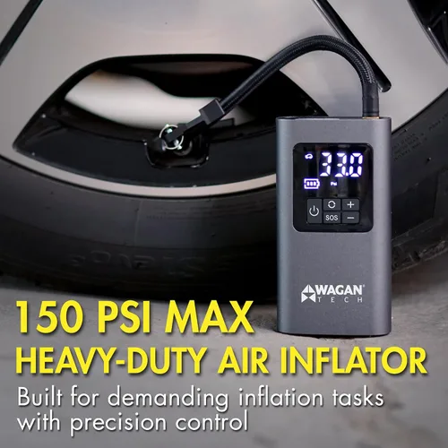 Miniatura 2 de Wagan EL7317 Inflador de neumáticos de aire inalámbrico, bomba de aire portátil de 150 PSI con apagado automático de luz LED compresor de aire