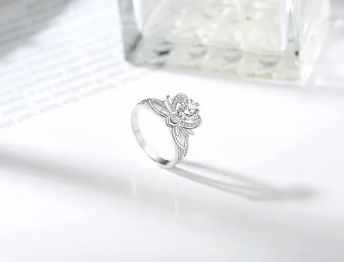Miniatura 5 de Sucrun Sailor Moon - Anillo de meditación hermoso guardián, Plata, Circonita.