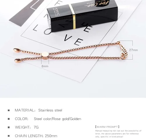 Miniatura 6 de BOBOTUU Stainless Steel Cross Wings Infinity Charm Bracelets for Women Girls Adjustable