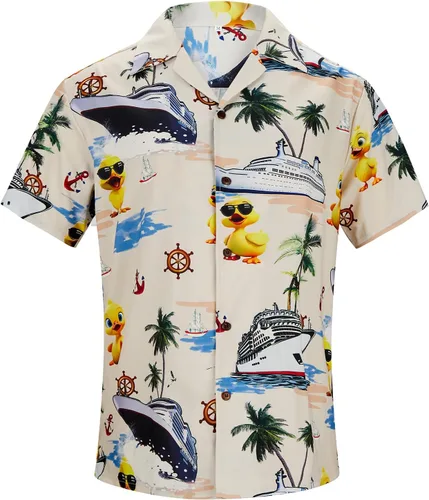 Miniatura 167 de Camisa hawaiana para hombre, con estampado floral, cómoda, con botones, casual, manga corta, ropa de playa para hombre