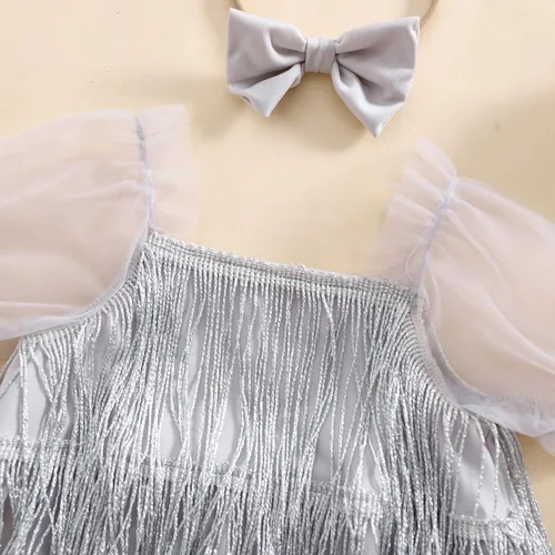 Miniatura 45 de Sasaerucure Traje de verano para bebé niña, sin mangas, mameluco de encaje tutú, mameluco de una pieza con volantes