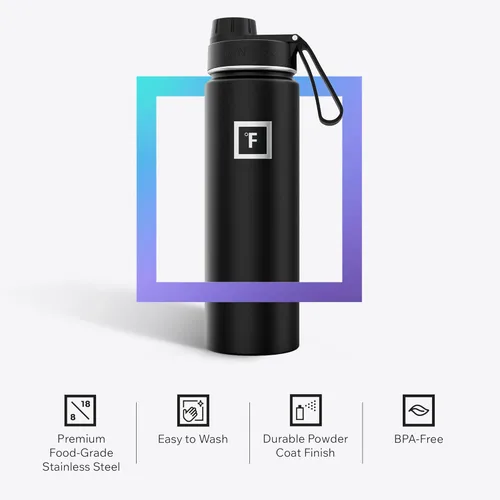 Miniatura 5 de IRON °FLASK Frasco de hidratación para acampar y senderismo con boquilla, botella de agua deportiva de acero inoxidable con aislamiento de boca