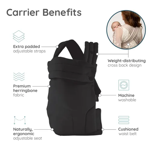 Miniatura 3 de Infantino Honey Blossom - Portabebés ergonómico para bebés a niños pequeños, soporte de posición "M" saludable para la cadera, asiento deslizante