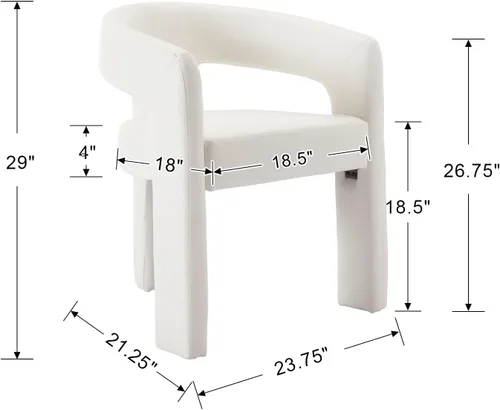 Miniatura 3 de BESTANO Modernas sillas de comedor tapizadas de piel sintética con respaldo abierto, bonitas sillas laterales de barril para cocina, sillas
