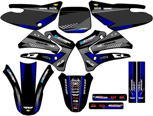 Miniatura 12 de TTR 125 SURGE 2000-2007 Kit de base gráfica Senge negro compatible con Yamaha