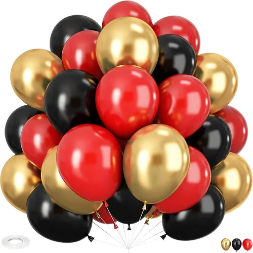 Miniatura 17 de HILAVO - Kit de globos tropicales, 60 globos hawaianos de 12", color rosa intenso, naranja, verde azulado, verde, dorado metálico, globos de látex