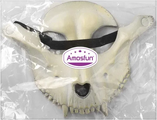 Miniatura 7 de Amosfun Máscara de cabeza de oveja para Halloween, calavera de oveja, máscara de cosplay, fiesta de Halloween, terror, accesorios de fiesta