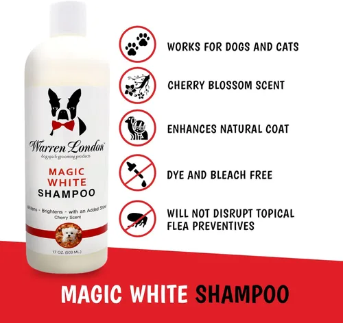 Miniatura 2 de Warren London Magic White Dog Shampoo Champú blanqueador para perros blancos y abrigos más ligeros para perros Suministros de aseo seguros