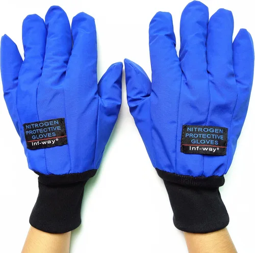 Inf-way Guantes criogénicos de baja temperatura LN2 guantes protectores de nitrógeno líquido para almacenamiento en frío, guantes congelados de