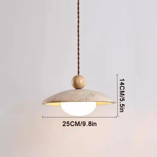 Miniatura 5 de Dining Room Pendant Lights Fixtures Natural Yellow Travertine Chandelier with Wood Accents Modern Simple White Glass Hanging Lamp for Kitchen Island