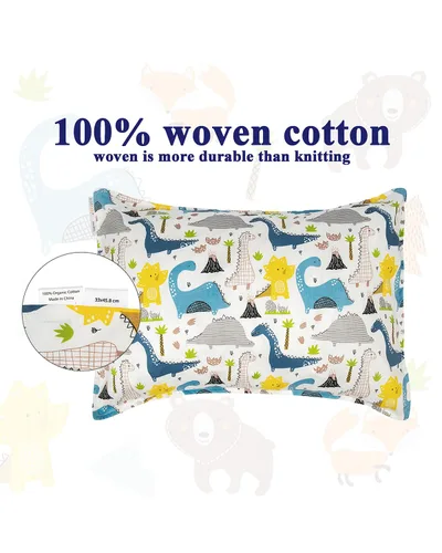 Miniatura 2 de ALVABABY Paquete de 2 fundas de almohada de algodón orgánico para niños pequeños, fundas de almohada para niños de 13 x 18 pulgadas o 12 x 16