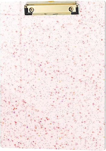 Miniatura 16 de Hongri Portapapeles de Plástico y Acrílico con Purpurina, 8.5x11" Portapapeles Tamaño Carta A4 Estándar para Aula, Profesor, Mujeres. Bonito