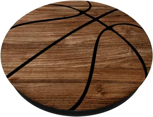 Miniatura 2 de Diseño de baloncesto de madera de pop para fans y jugadores – PopSockets Grip y soporte para teléfonos y tabletas
